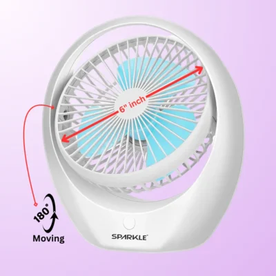 Sparkle Rechargeable Desk Fan (Model: RDF-06WS1800)